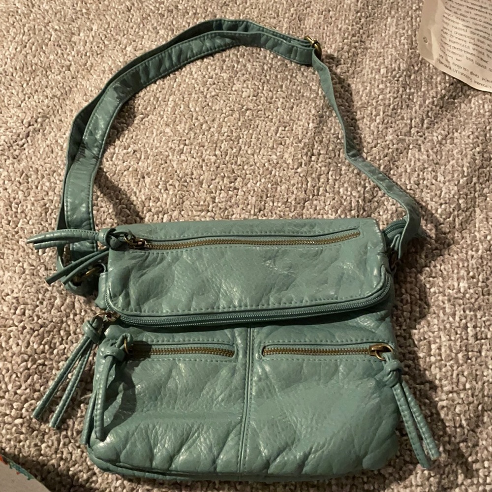 Faux leather crossbody purse